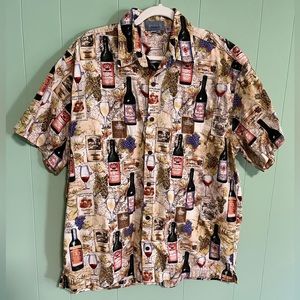 Men's Wine Vineyard Short Sleeve Button Up Shirt Novelty Italy Size …